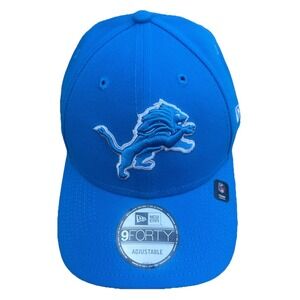 Detroit‎ Lions New Era 9FORTY 940 Adjustable Strap Cap Hat Blue White NWT